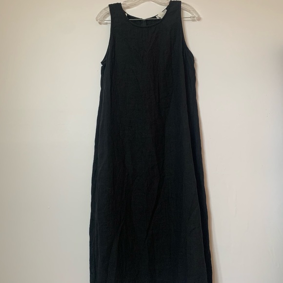 Black sheath dress 100% linen size M - Picture 2 of 4